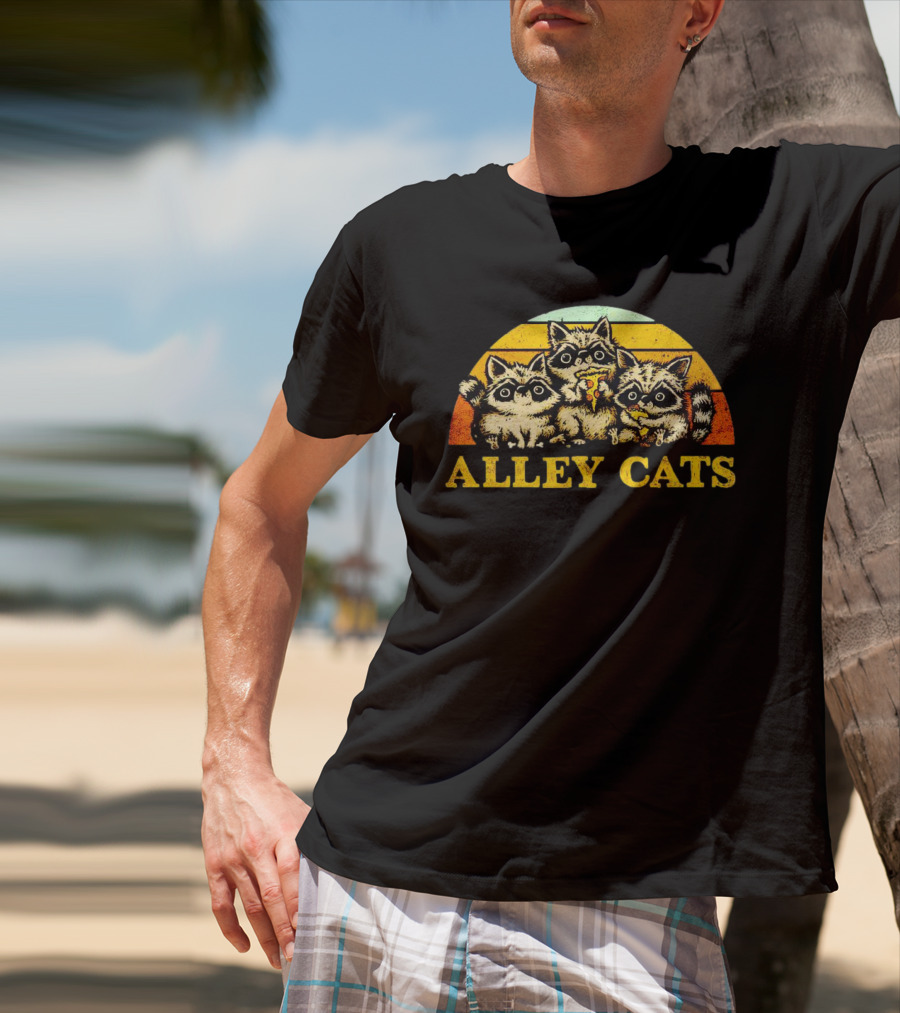 Alley Cats Retro Raccoons T-Shirt