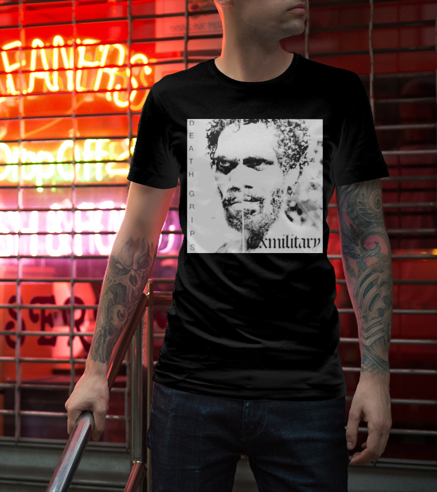 DEATH GRIPS EXMILITARY ALBUM COVER IMAGE WHITE LETTERS AND PORTRAIT T-Shirt