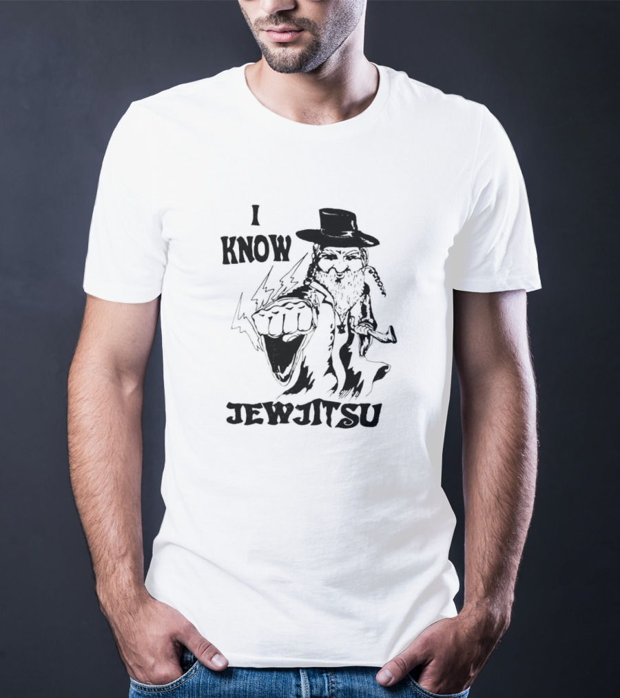 I Know Jew Jitsu Punching Rabbi With Lightning Fist T-Shirt
