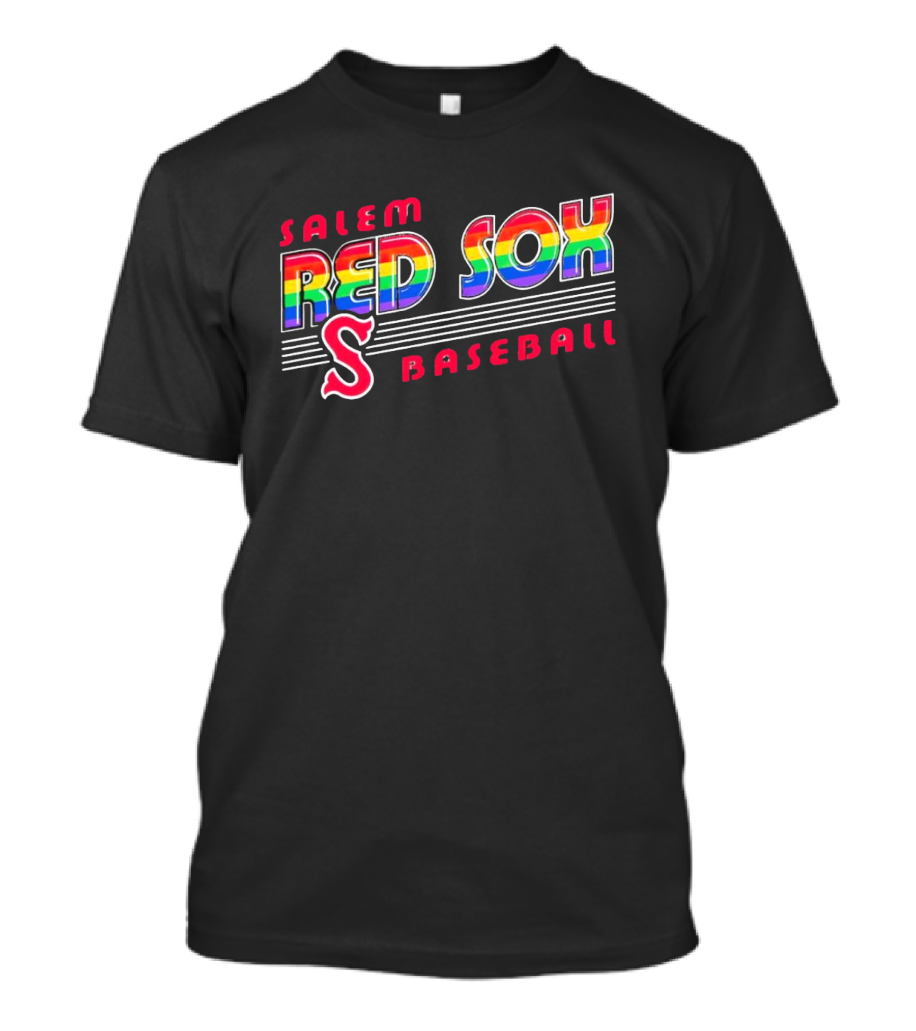 Salem Red Sox Baseball Pride Rainbow T-Shirt