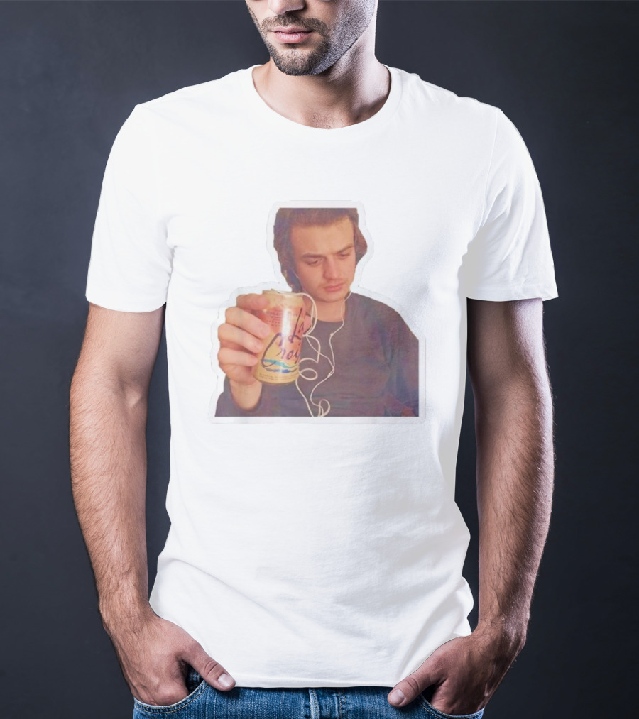 Joe Keery Drinking La Croix With Headphones T-Shirt