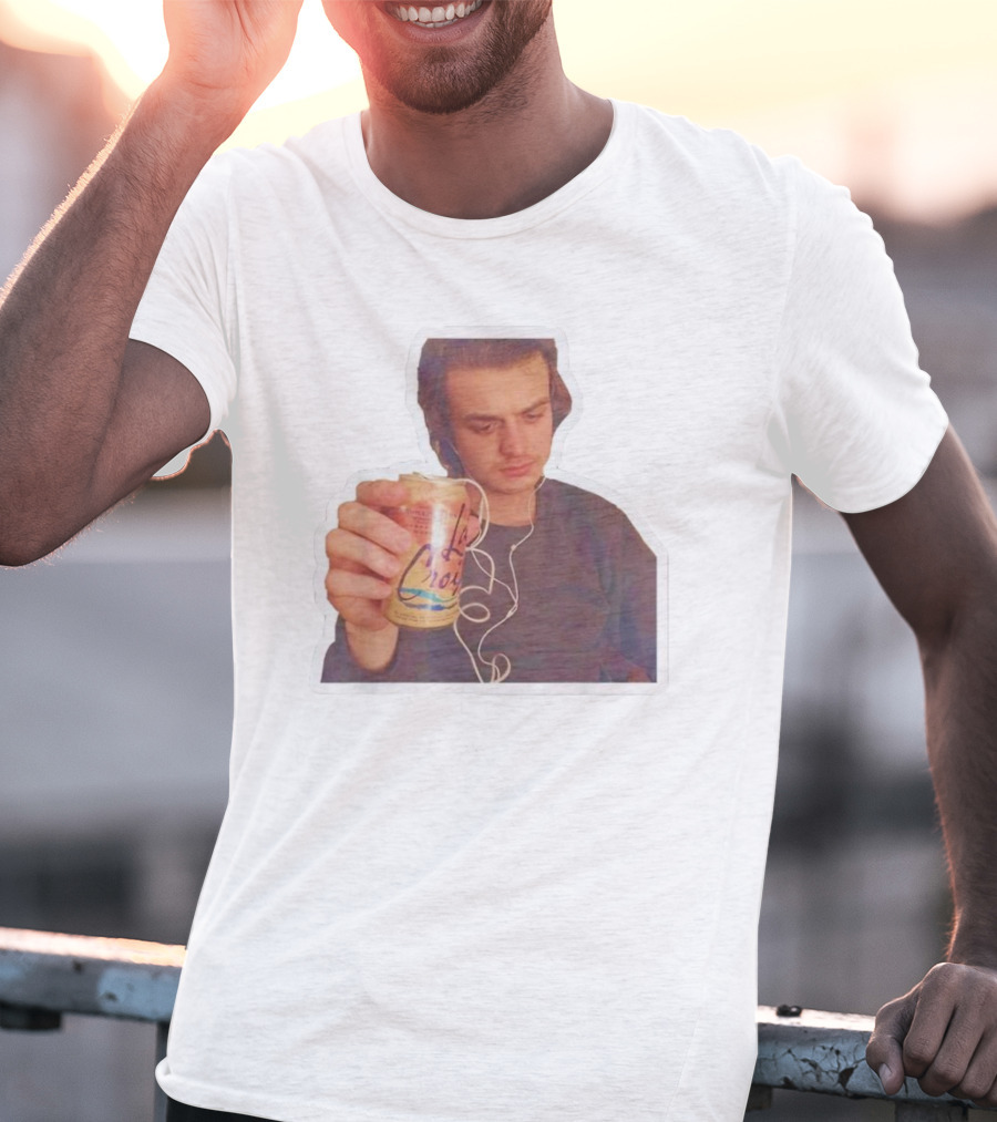 Joe Keery Drinking La Croix With Headphones T-Shirt