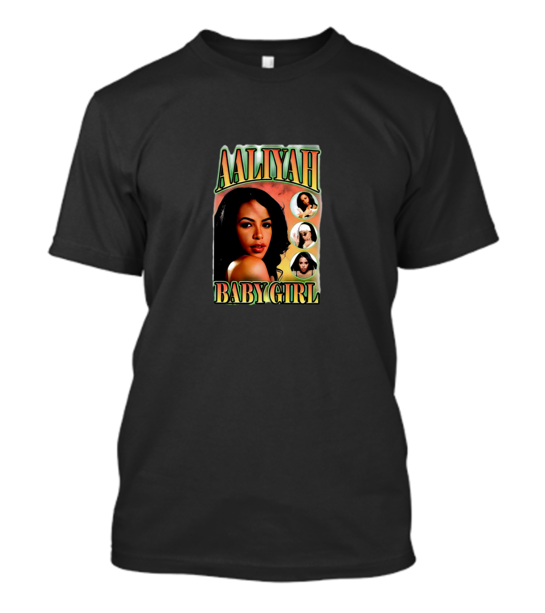 Aaliyah Baby Girl Vintage Iconic Portrait Collage T-Shirt