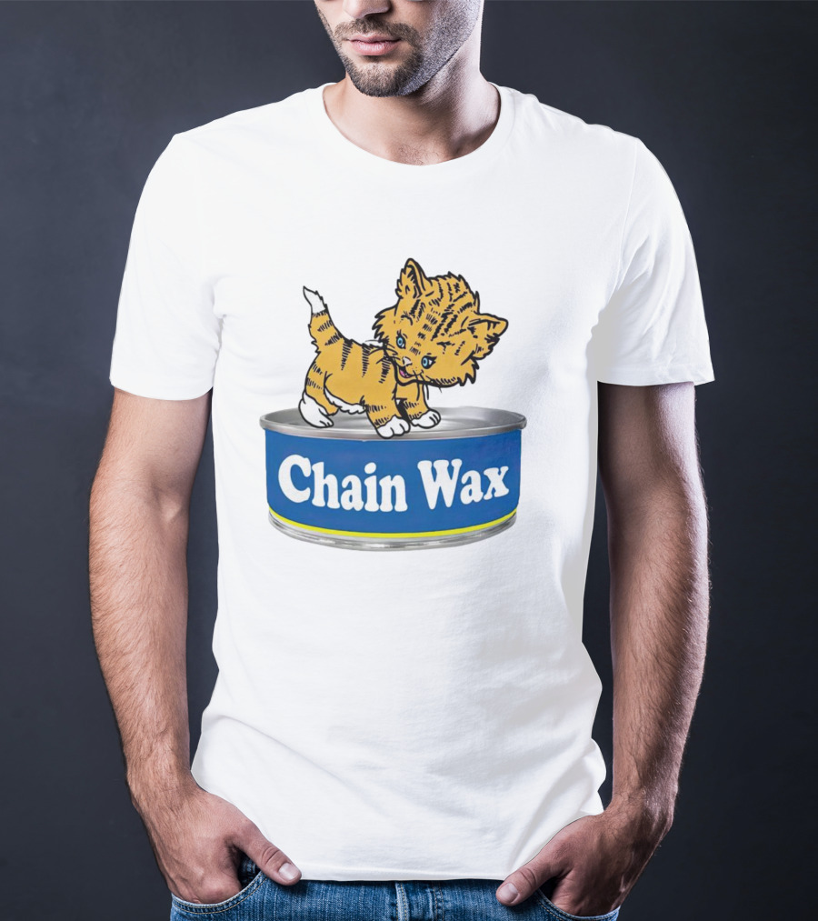 Cat Chain Wax Cute Kitten On Tin T-Shirt
