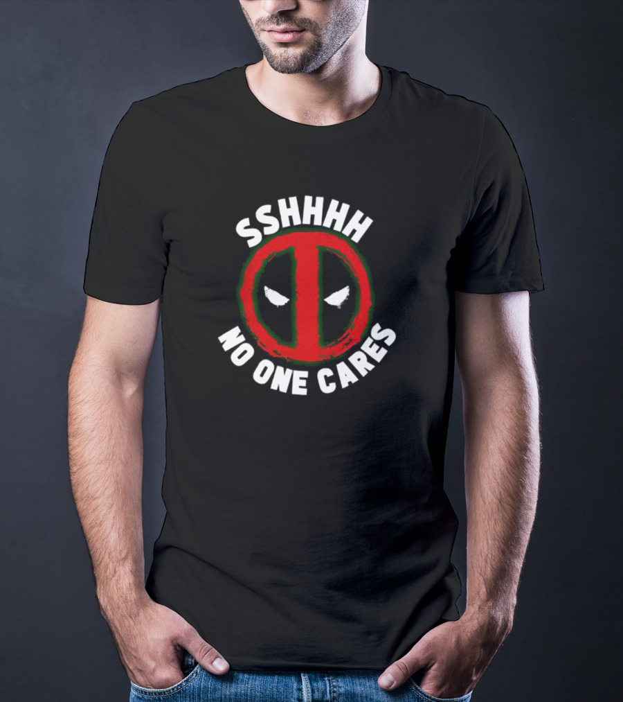 Marvel Deadpool Shhhh No One Cares Iconic T-Shirt