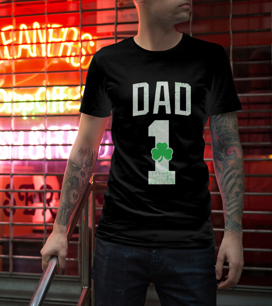 1 Dad Irish Shamrock T-Shirt