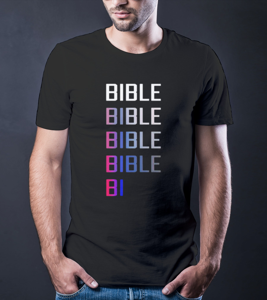 Bible Pride Gradient Multicolor Text Stacked T-Shirt