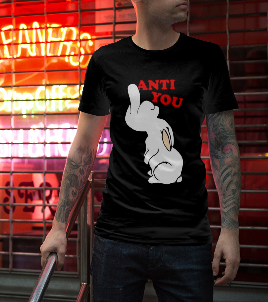 Bunny Anti You Middle Finger Gesture T-Shirt