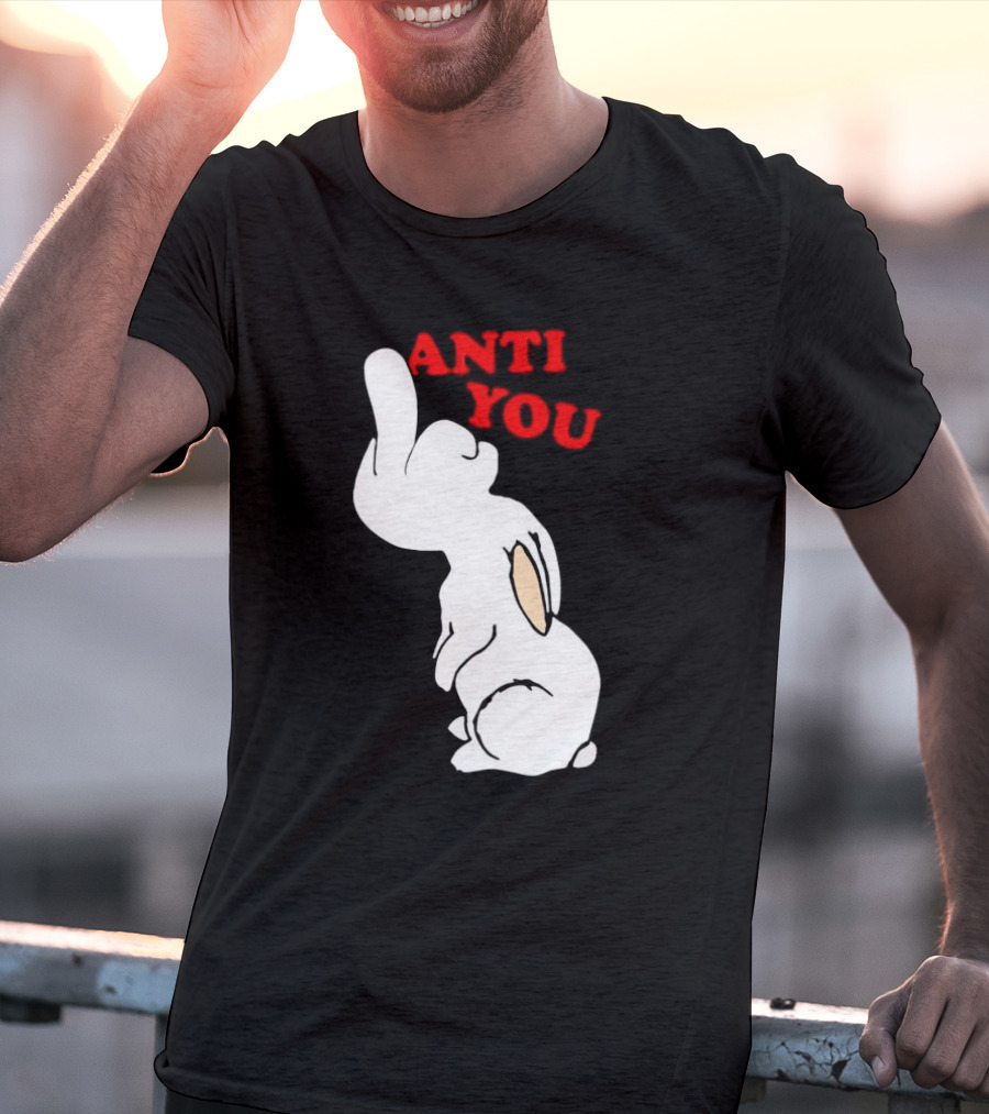 Bunny Anti You Middle Finger Gesture T-Shirt