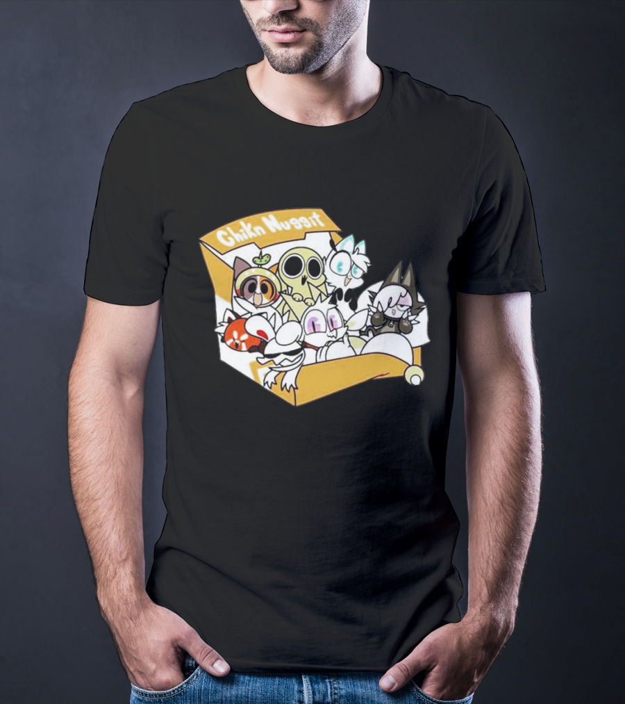 Chikn Nuggit Box Characters Packed In Cute Cartoon T-Shirt