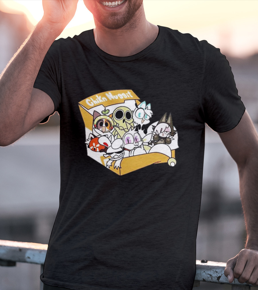 Chikn Nuggit Box Characters Packed In Cute Cartoon T-Shirt