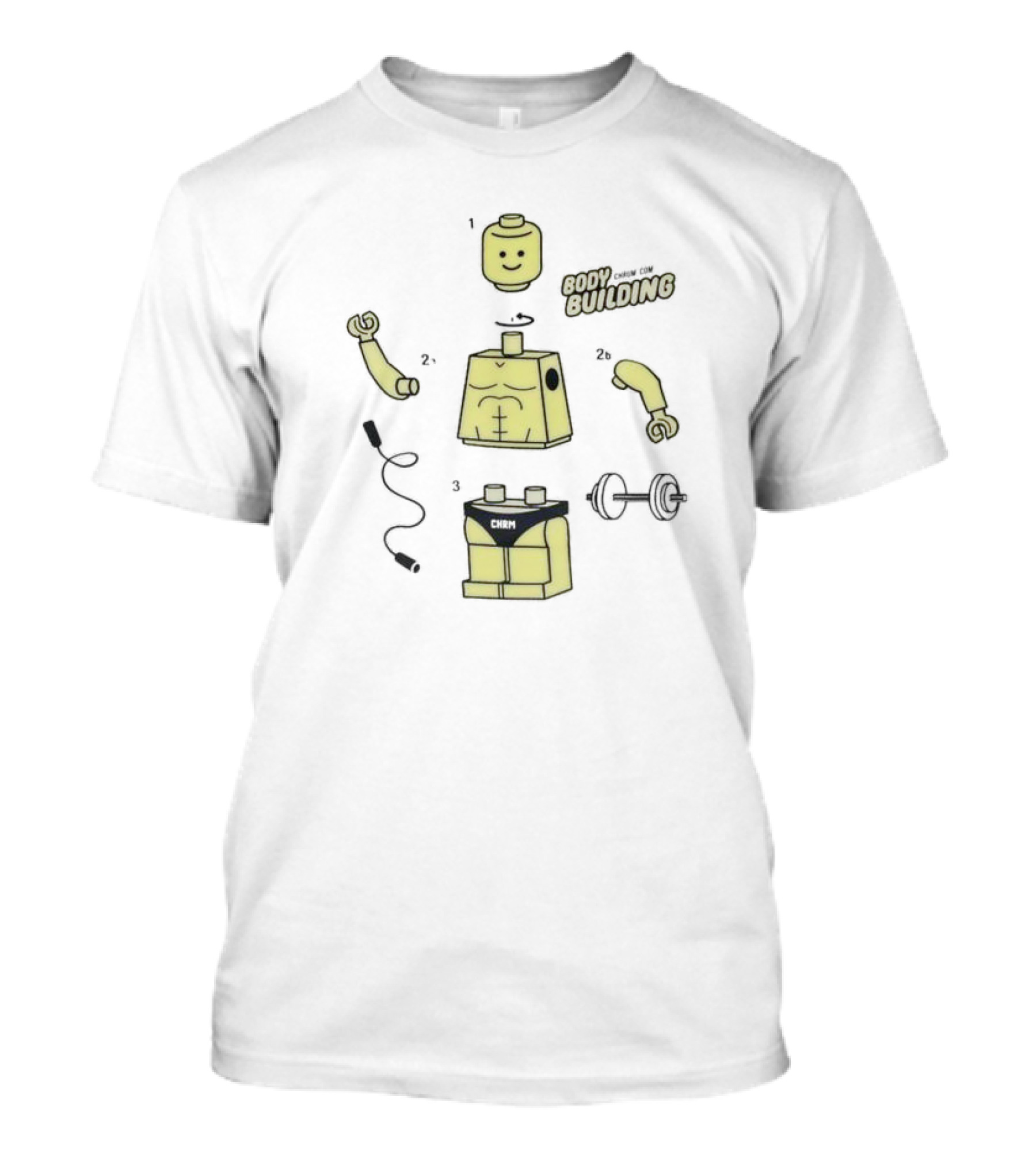 LEGO Bodybuilding CHAM Blocks With Muscular Figure And Dumbbell T-Shirt