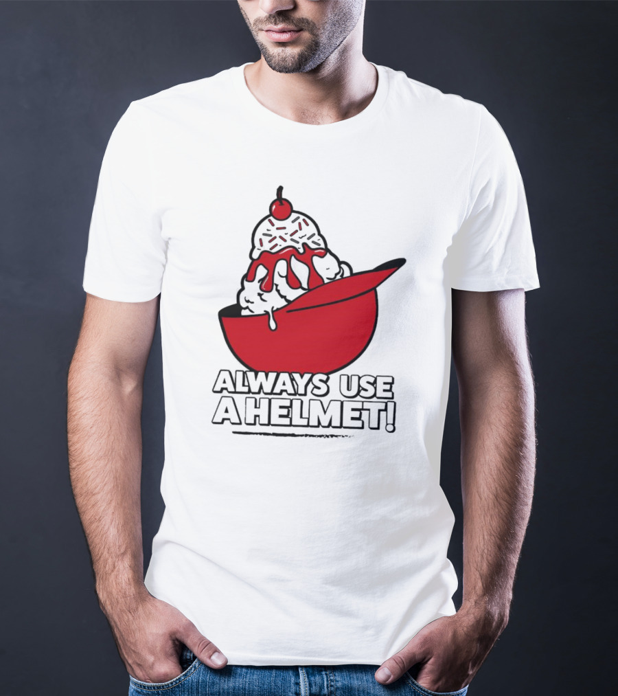 Cincinnati Reds Ice Cream Always Use A Helmet T-Shirt