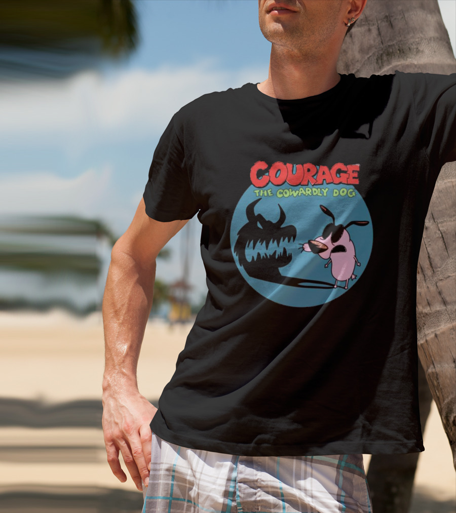 Courage The Cowardly Dog Shadow Monster Confrontation T-Shirt