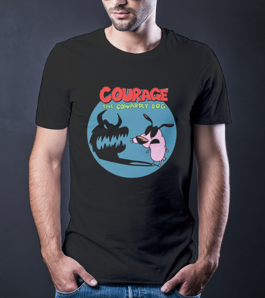 Courage The Cowardly Dog Shadow Monster Confrontation T-Shirt