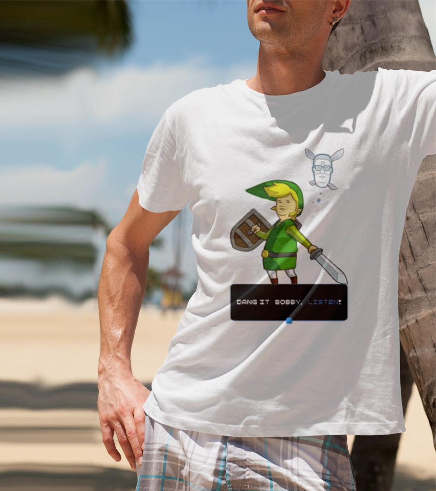 Dang It Bobby Listen Link Parody Navi Crossover T-Shirt