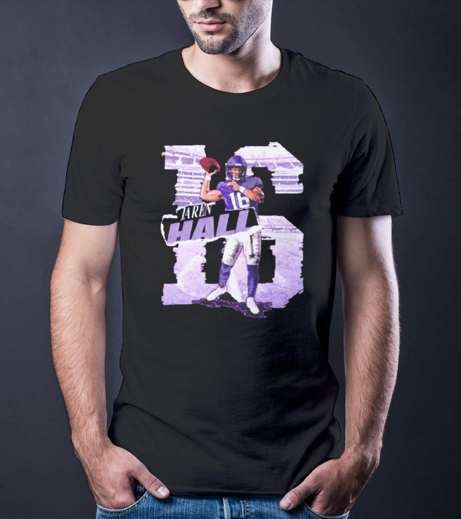 Jaren Hall Minnesota Number 16 Football Player T-Shirt