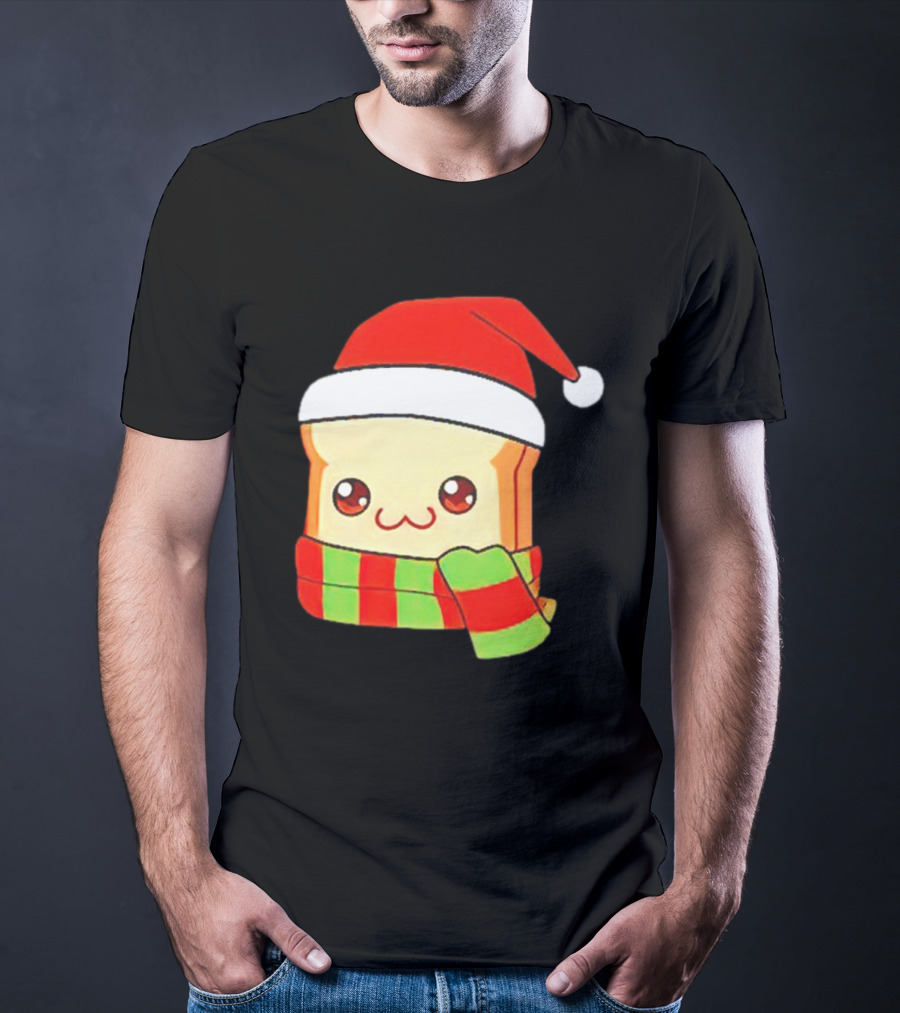 Bundled Bread Christmas Santa Toast Scarf T-Shirt