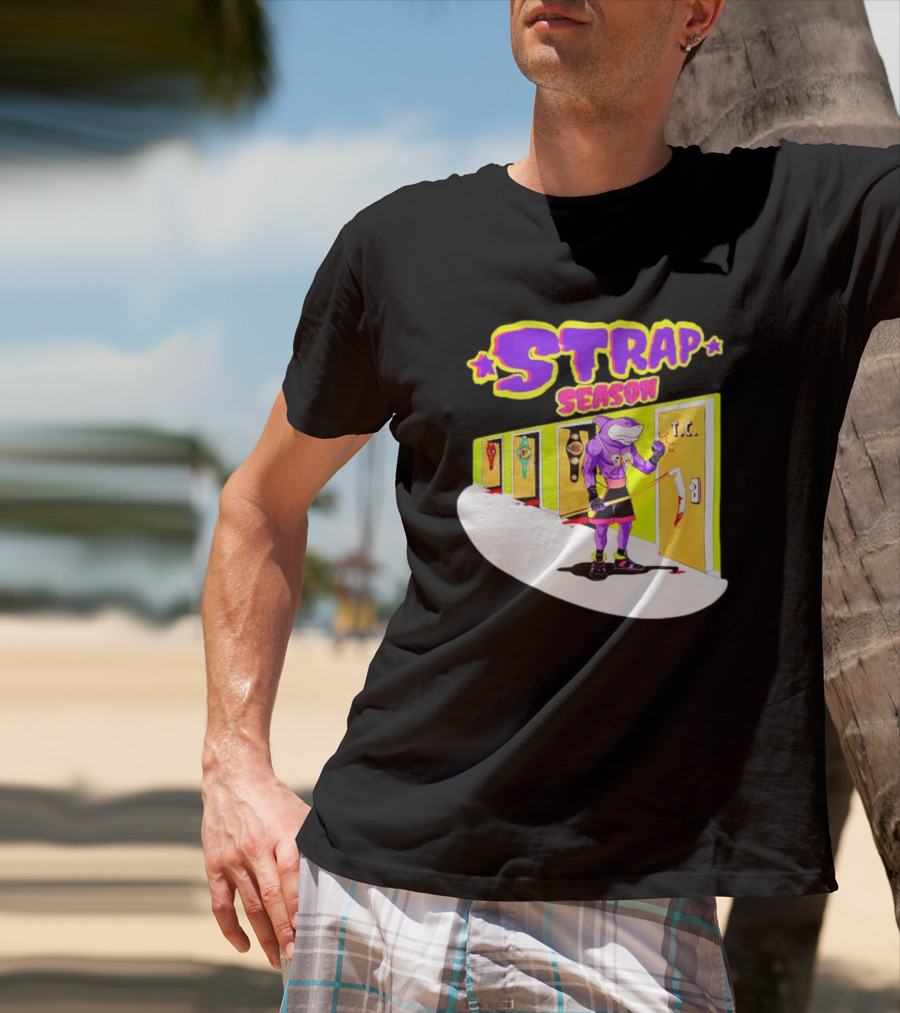 Strap Season Errol Spence Cartoon Character With Belts T.C. Door T-Shirt