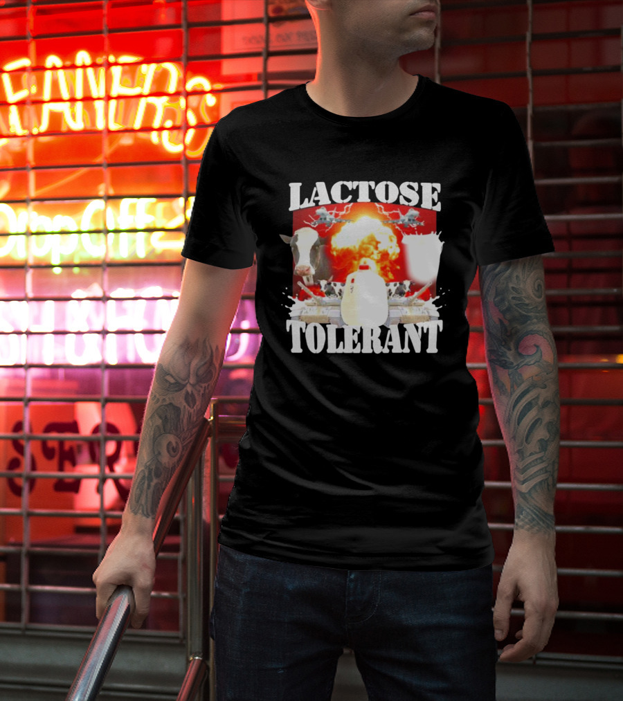 Lactose Tolerant Cow Explosion Milk Jug T-Shirt