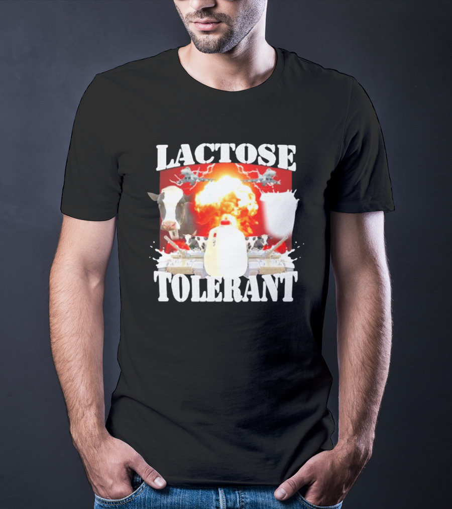 Lactose Tolerant Cow Explosion Milk Jug T-Shirt