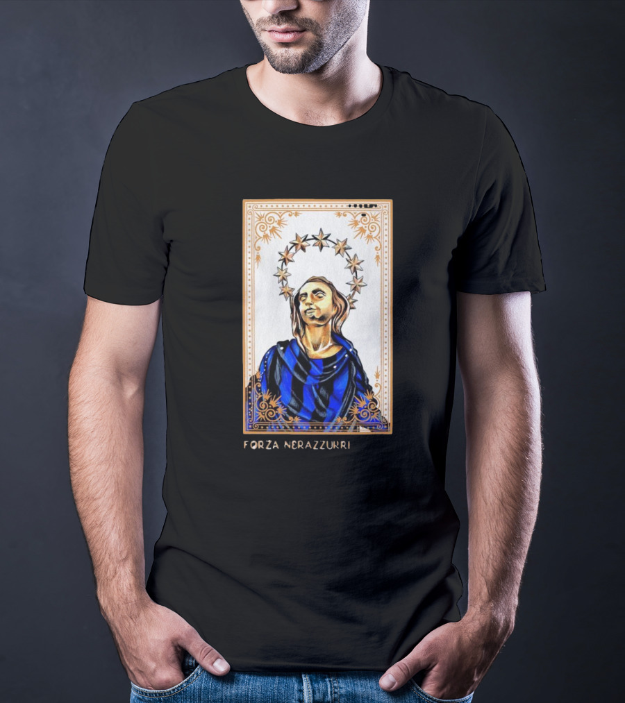 Forza Nerazzurri Madonnina Iconic Blue And Black Halo T-Shirt