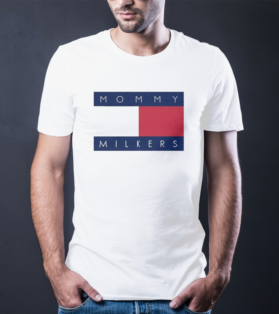 Mommy Milkers Logo Parody Tommy Flag T-Shirt