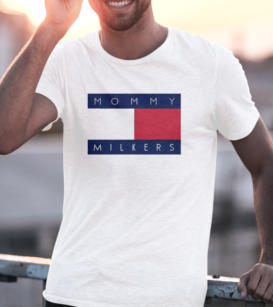 Mommy Milkers Logo Parody Tommy Flag T-Shirt