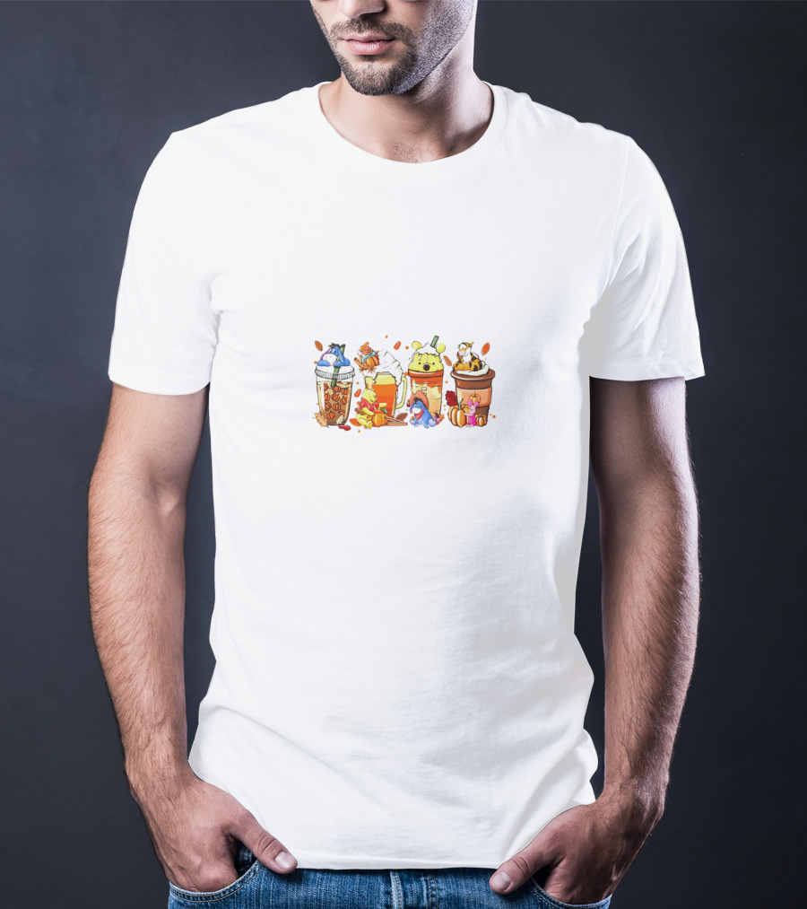 Winnie The Pooh Eeyore Tigger Piglet Coffee Latte T-Shirt