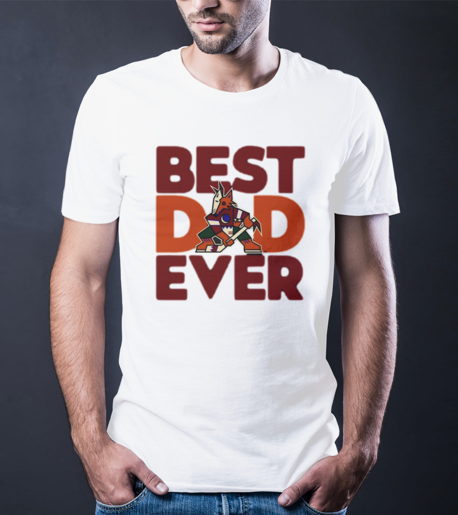 Best Dad Ever Arizona Coyotes Logo Hockey Fan Collection T-Shirt