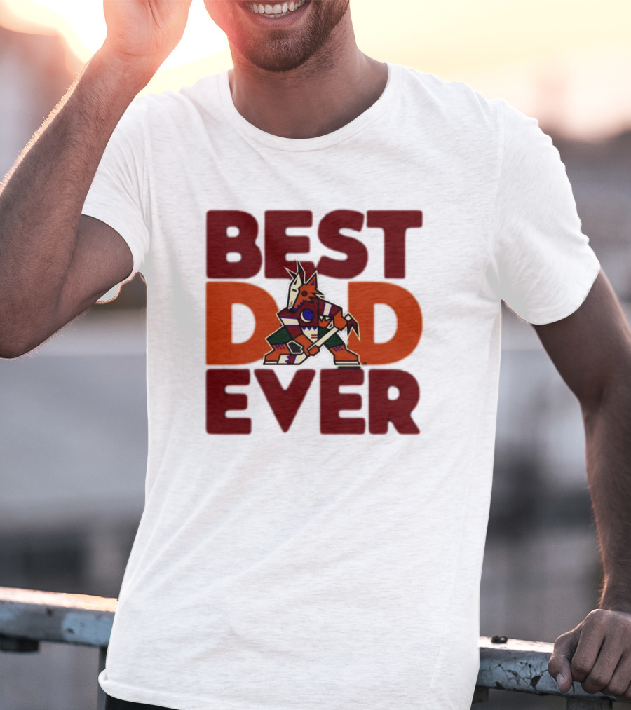 Best Dad Ever Arizona Coyotes Logo Hockey Fan Collection T-Shirt
