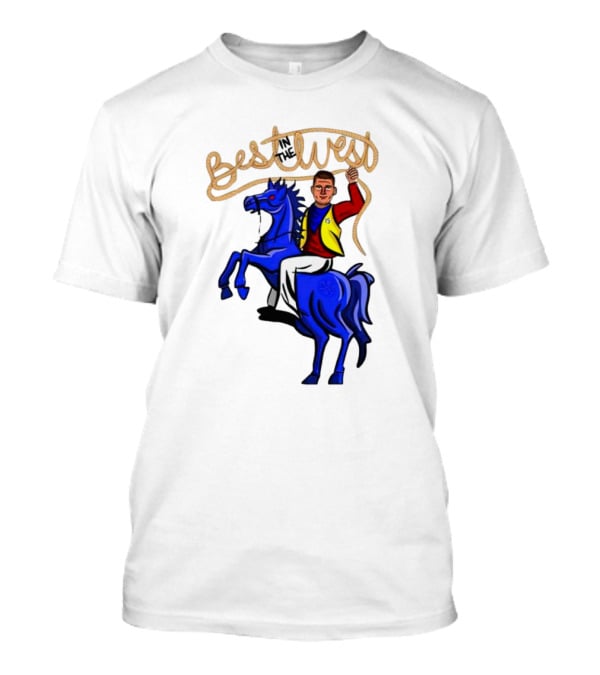 Best West Nikola Jokic Riding Blue Horse T-Shirt
