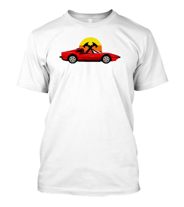 Jack Carr Ferrari 308 Retro Sunset Axes T-Shirt