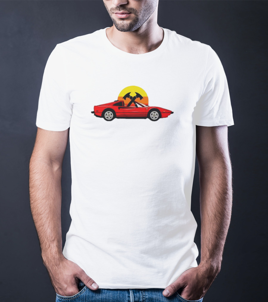 Jack Carr Ferrari 308 Retro Sunset Axes T-Shirt