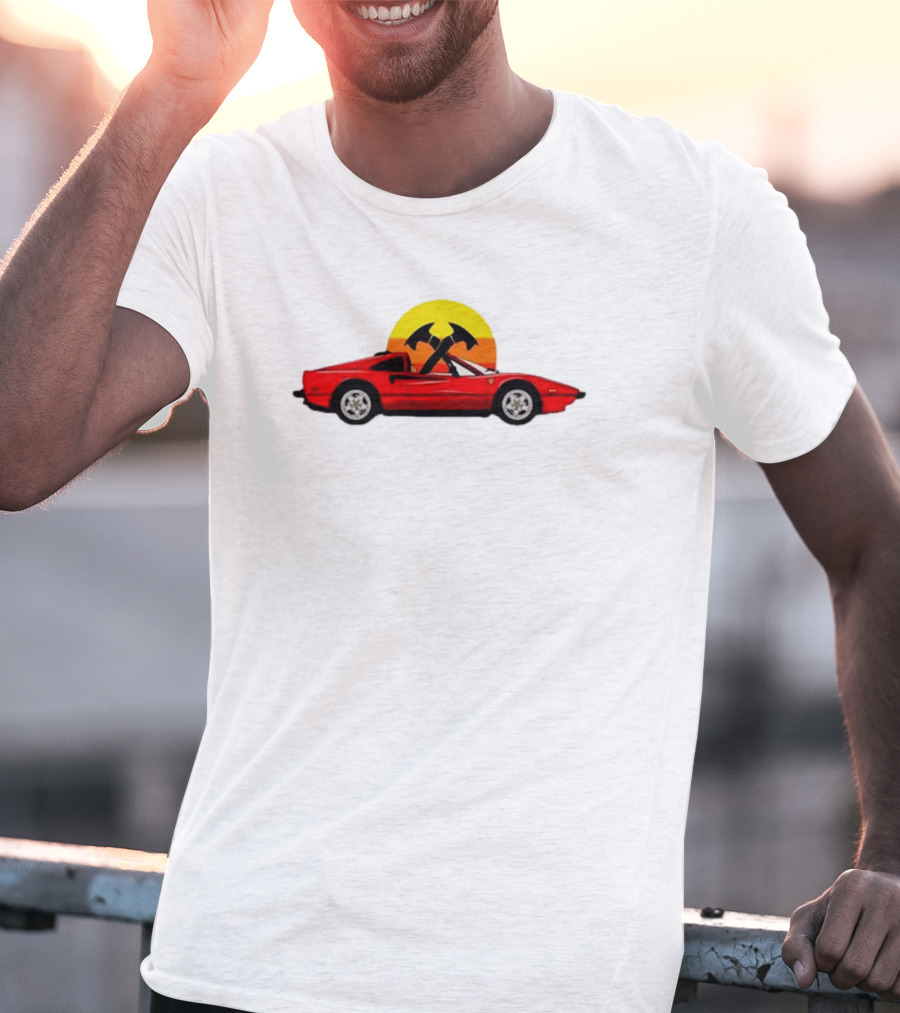 Jack Carr Ferrari 308 Retro Sunset Axes T-Shirt
