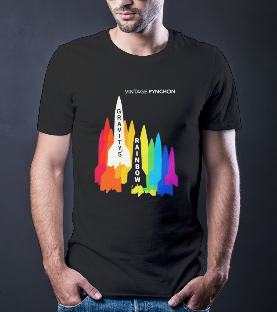 Vintage Pynchon Gravity’s Rainbow Multicolor Rocket T-Shirt