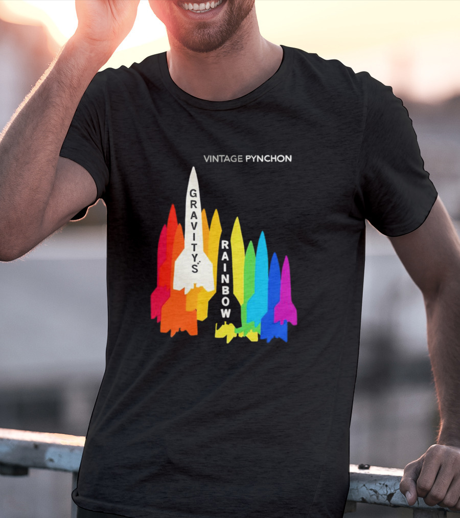 Vintage Pynchon Gravity’s Rainbow Multicolor Rocket T-Shirt