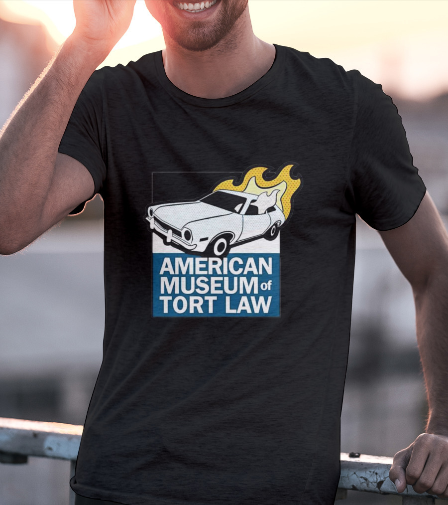American Museum Of Tort Law Flaming Car Exhibit T-Shirt