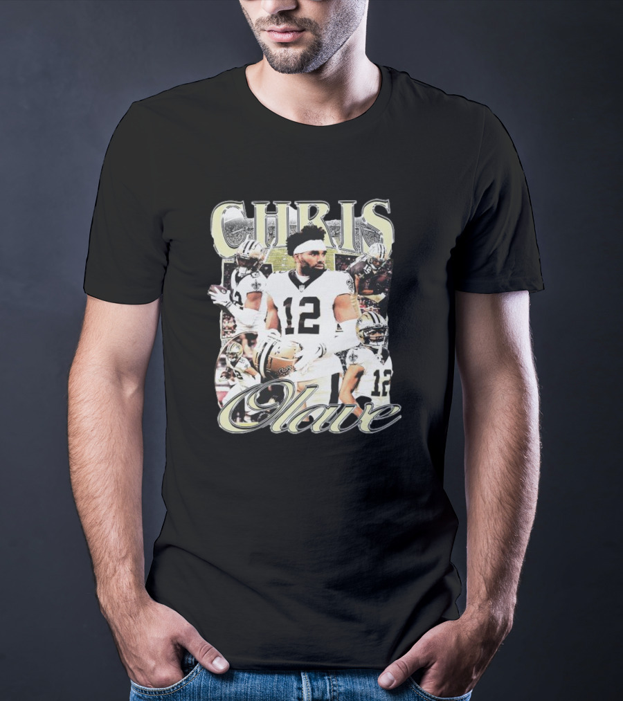 Chris Olave New Orleans Football Collage 12 T-Shirt