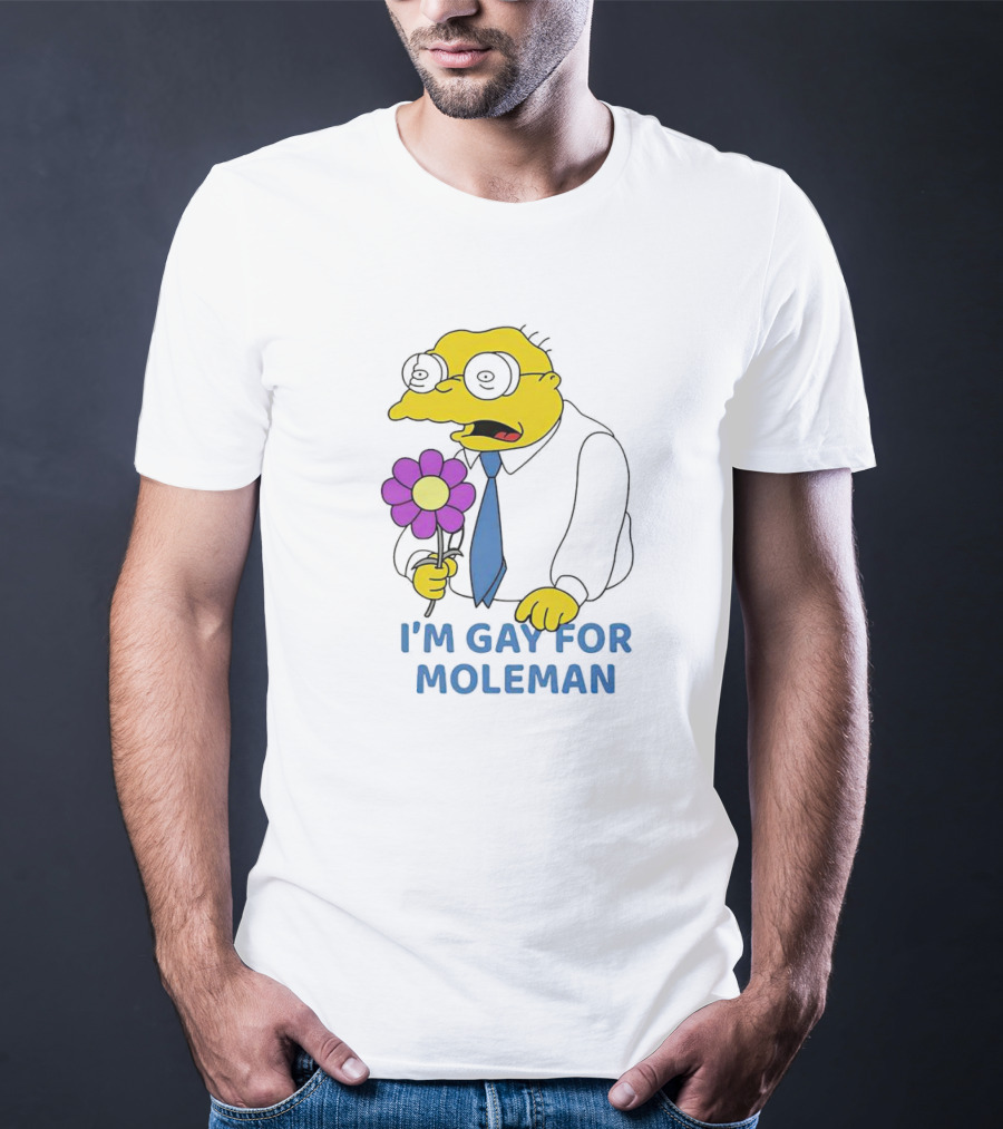 I'm Gay For Moleman Holding Purple Flower T-Shirt
