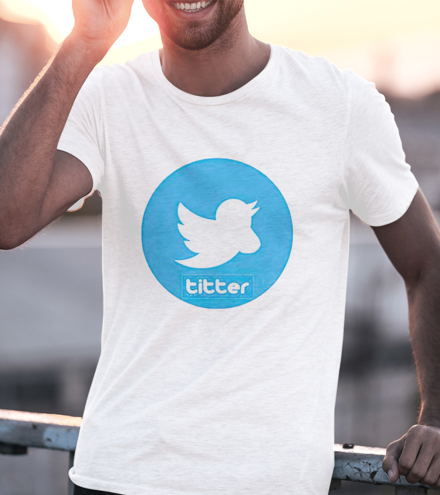 Titter Parody Blue Circle Tit Bird T-Shirt