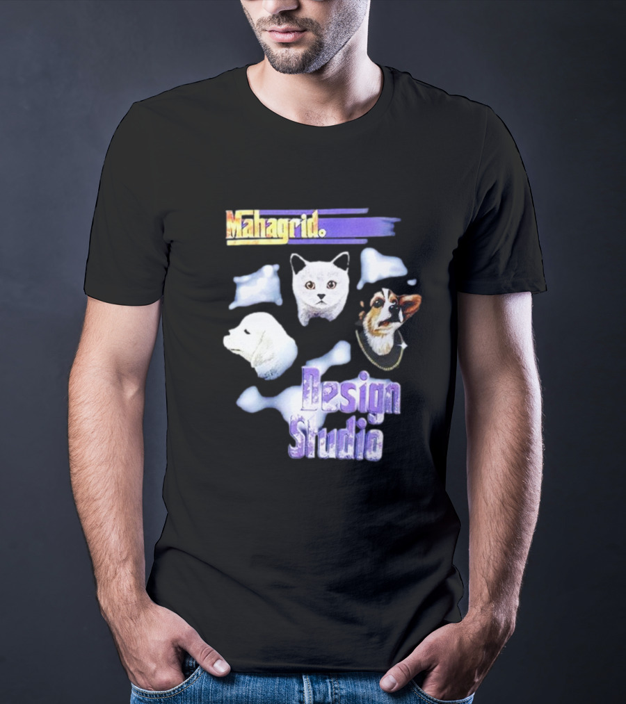Mahagrid Design Studio Dog And Cat Trio T-Shirt