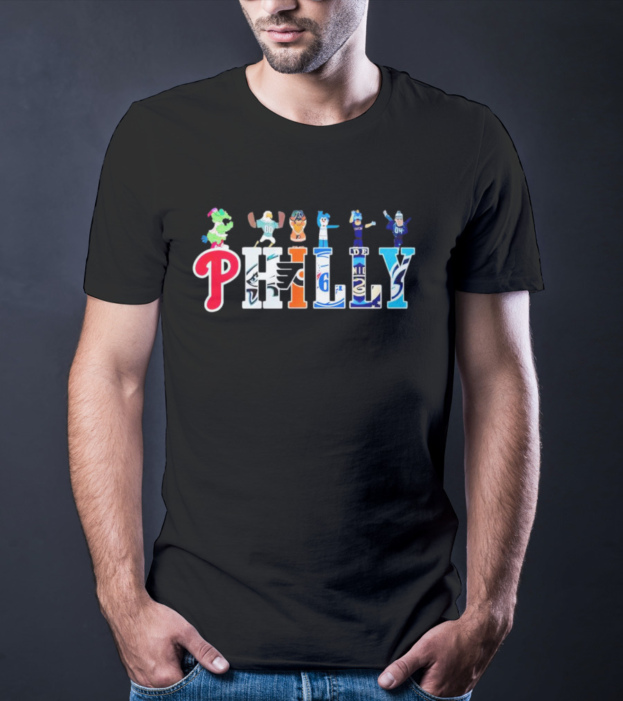 Philly Sports Team Mascots Fan Collection T-Shirt