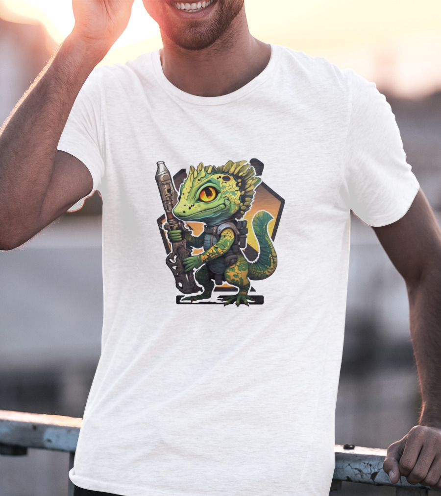 Valorant Gekko Character With Rifle T-Shirt