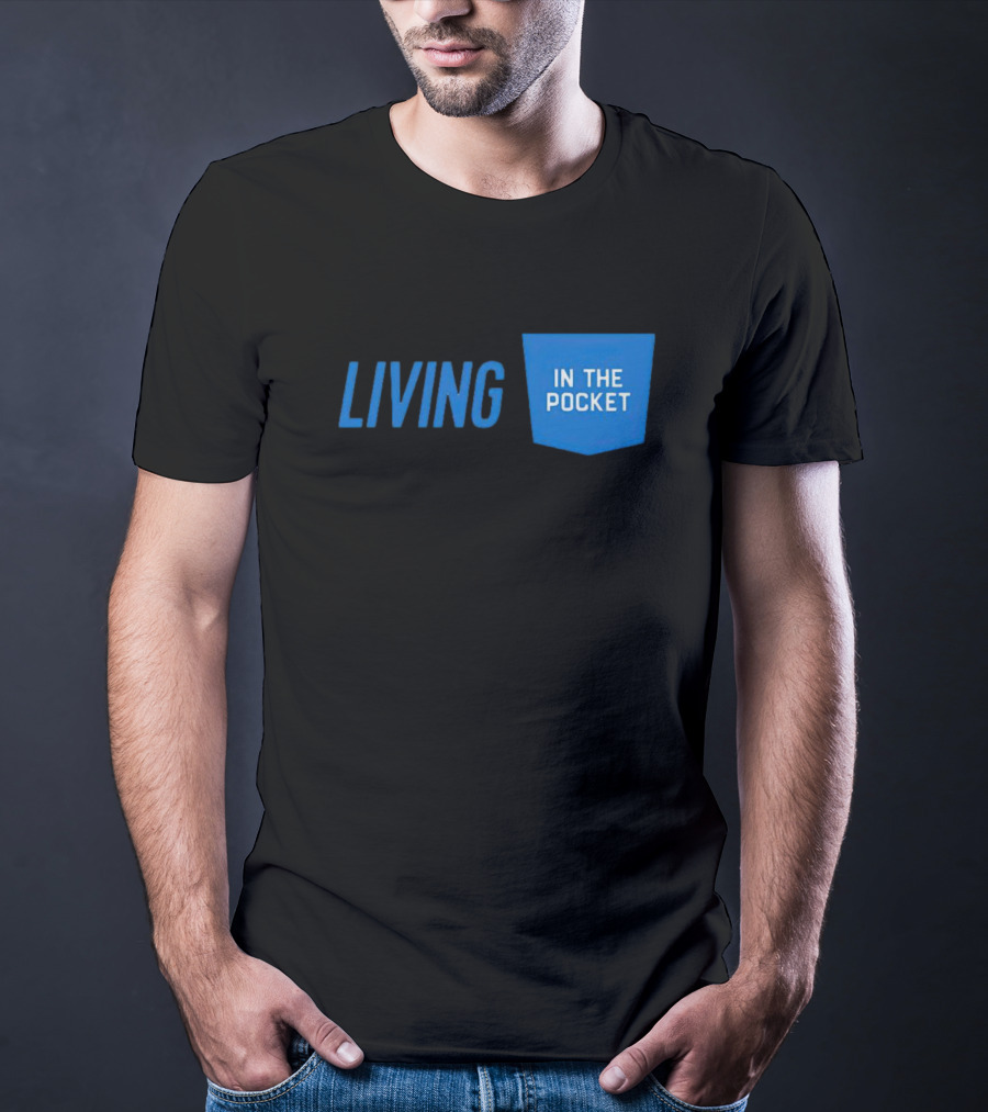 Aaron Donald 99 Living In The Pocket Blue Text T-Shirt