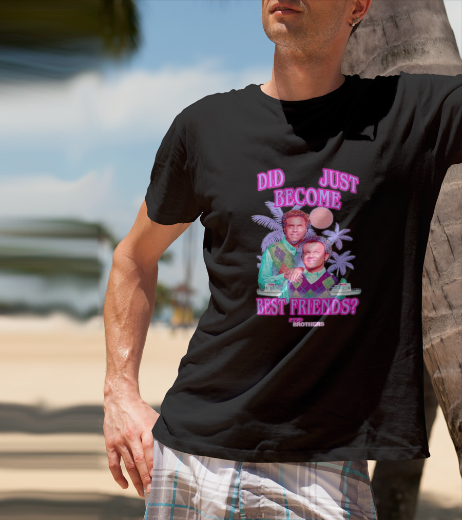 Step Brothers Did We Just Become Best Friends Retro Tropical 80s T-Shirt