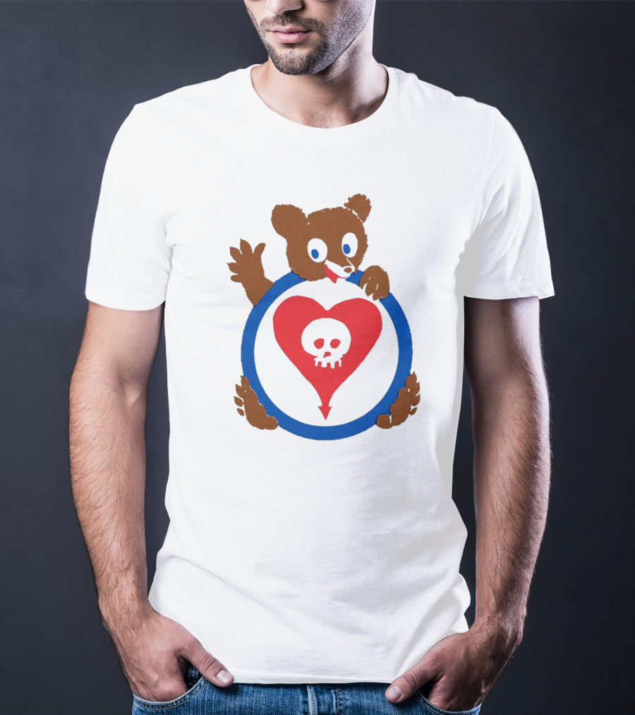 Bear Hug Heart Skull Circle T-Shirt