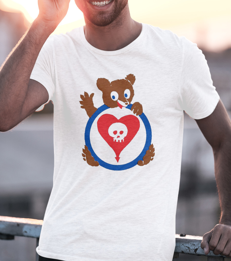 Bear Hug Heart Skull Circle T-Shirt