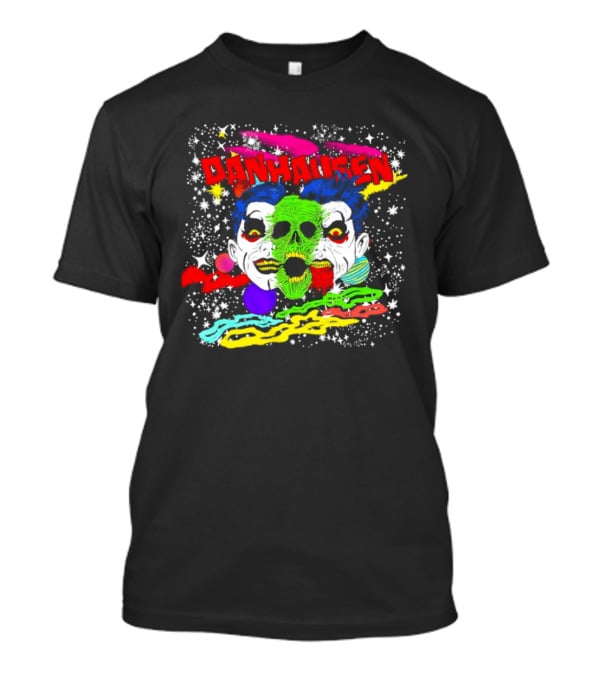 Danhausen Cosmic Skull Faces Colorful Space T-Shirt