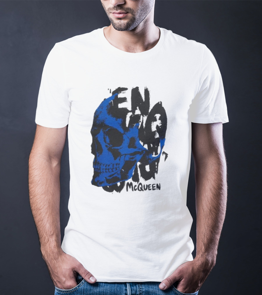 Alexander McQueen Blue Skull T-Shirt